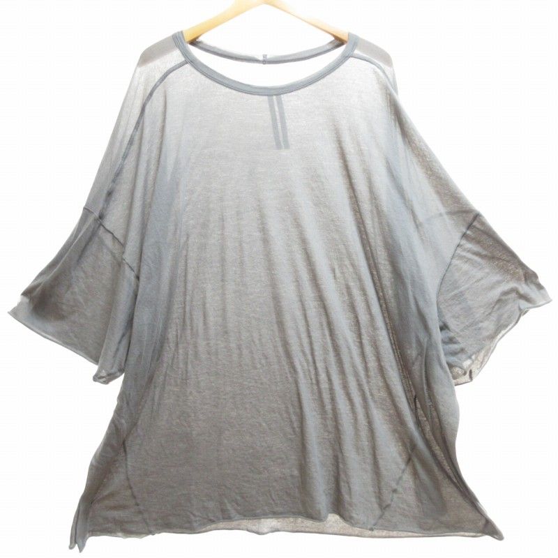 リックオウエンス Rick Owens 24SS 美品 TOMMY T Tシャツ カットソー オーバーサイズ シアー シースルー クルーネック カットオフ加工 DUST ダスト F RR01D3283-UC 0725