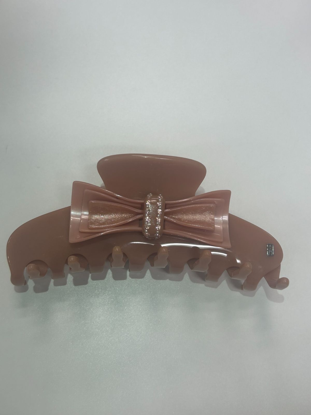 アレクサンドルドゥパリ ヘアクリップ くすみピンク リボン
