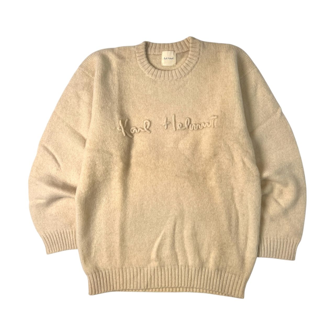 Karl Helmut カールヘルム ロゴデザイン ウール セーター M/アイボリー 