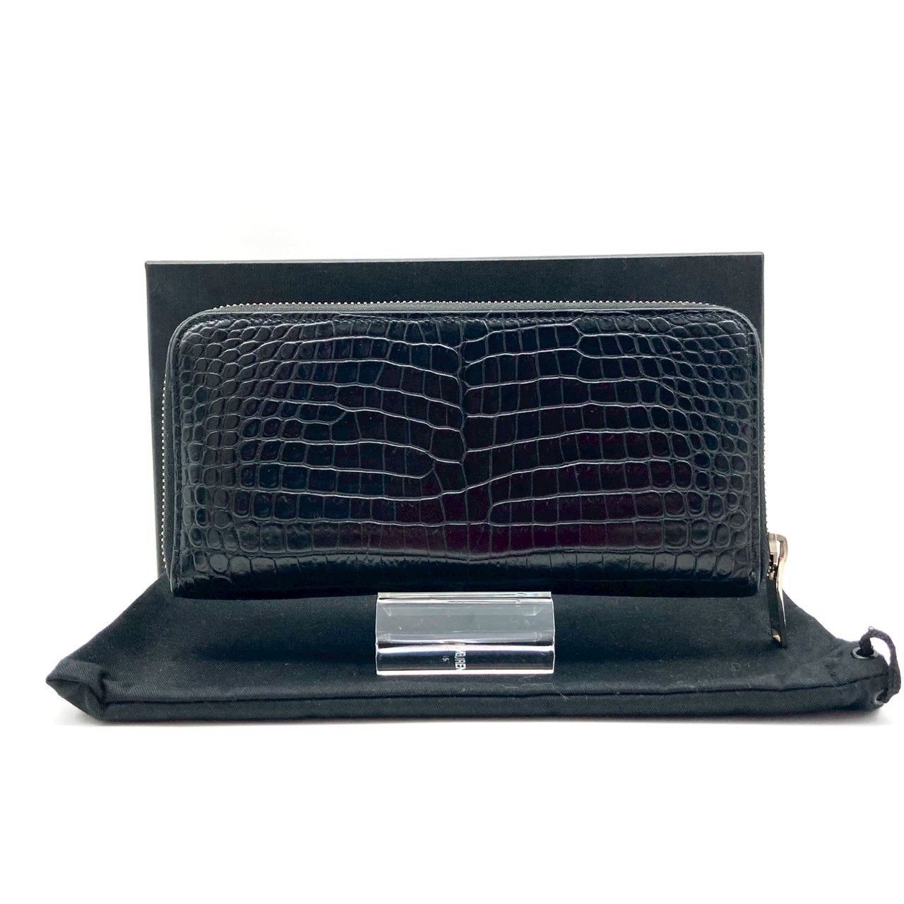 YSL ブラック 長財布 クロコダイル風 23-1017-4.jpg