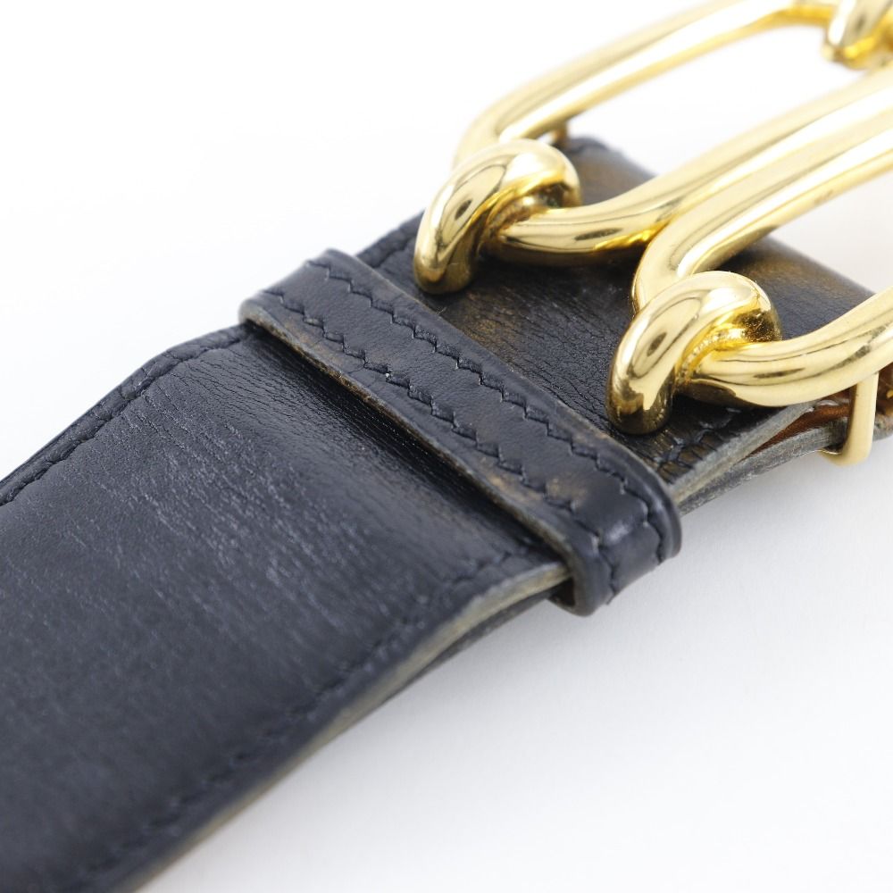 エルメス HERMES シェーヌダンクル リバーシブル ベルト 黒/ゴールド