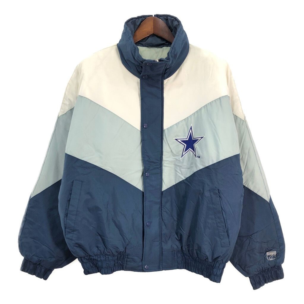 NFL ダラス・カウボーイズ 中綿 ナイロン スタジアムジャケット プロチーム ネイビー (メンズ XL) 中古 古着 S3980