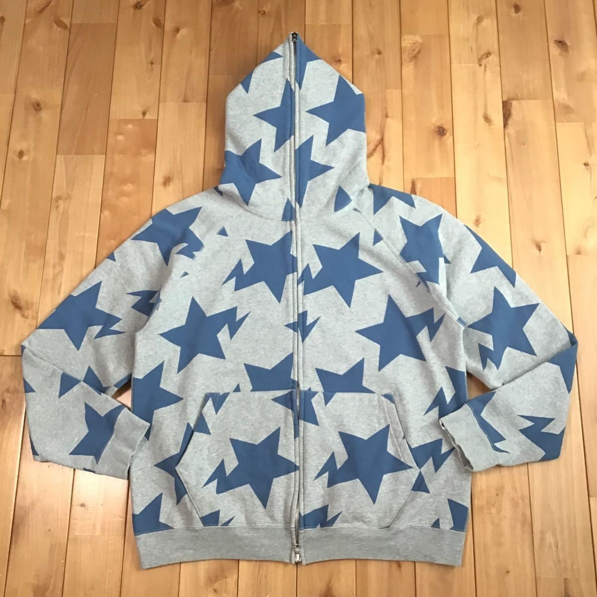 BAPE スター パーカー Mサイズ グレー × ブルー a bathing ape BAPE 