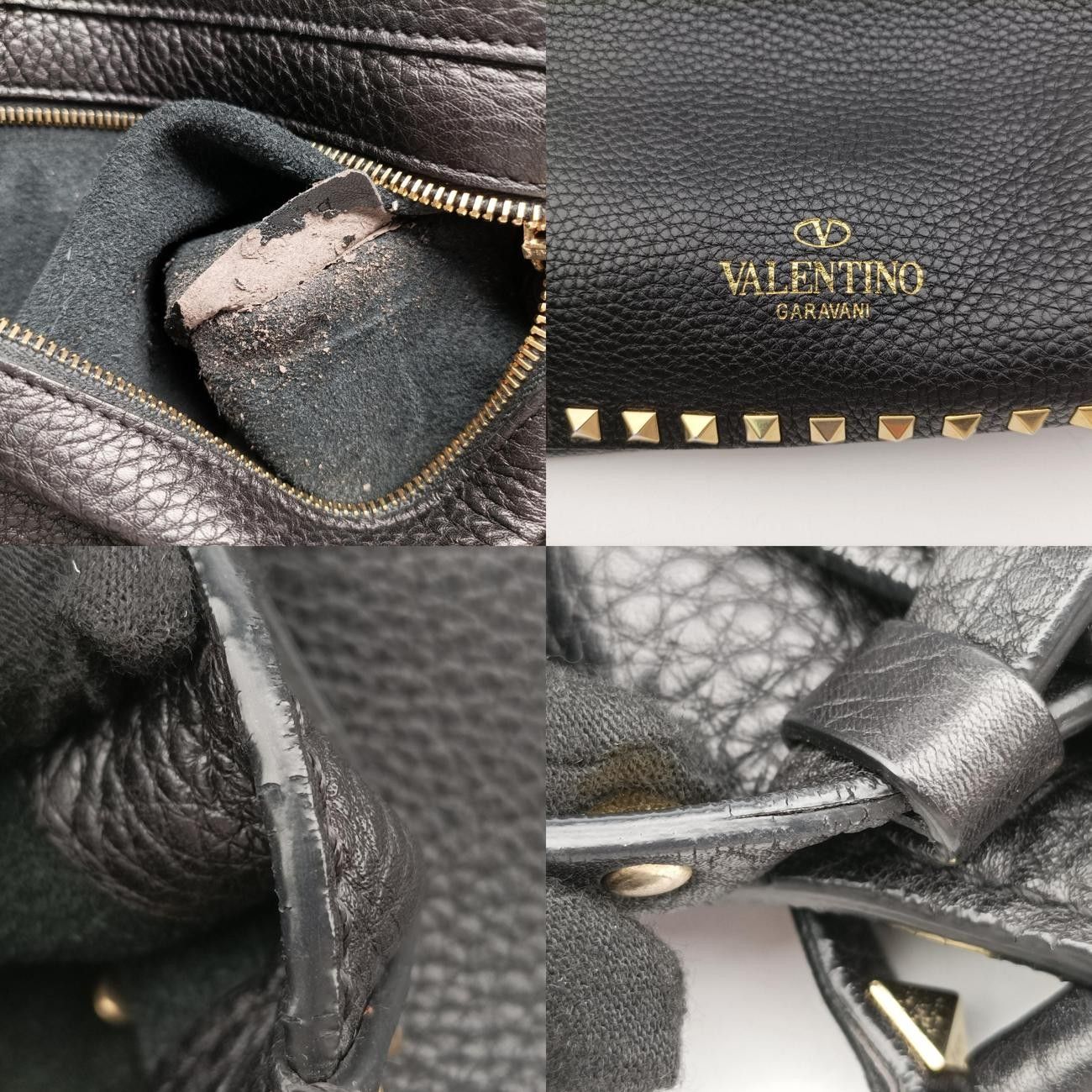 ヴァレンティノValentinoロックスタッズブラックレザー製番不明