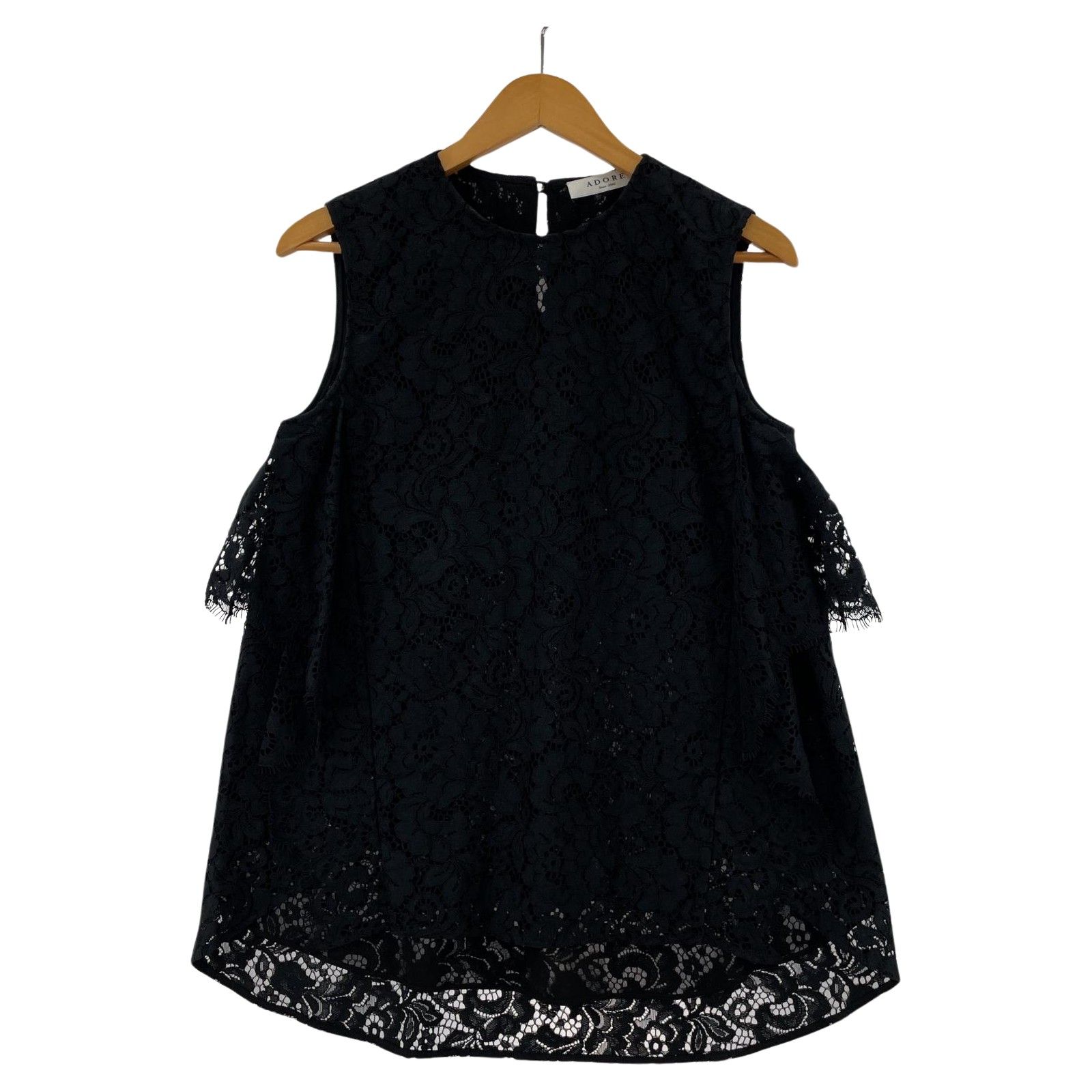 ADORE アドーア レース ノースリーブカットソー size38/ブラック 