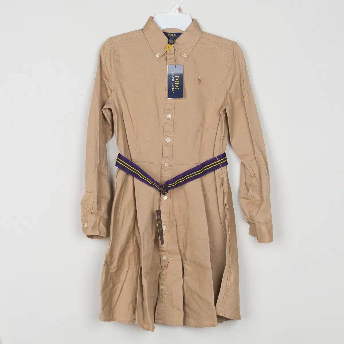 ガールズ12 14 ポロラルフローレン チノコットンシャツドレス