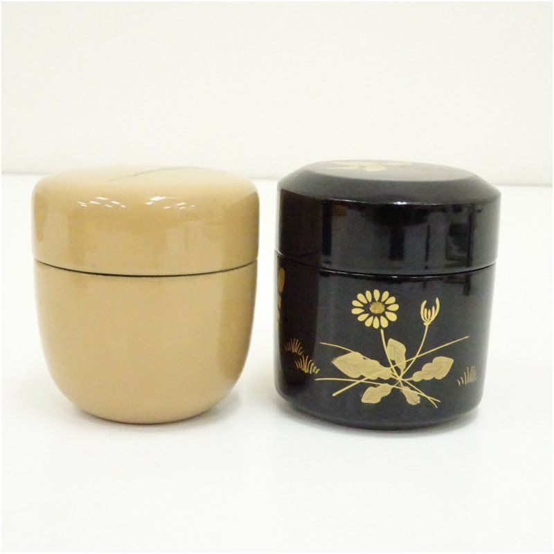 新井司峰作 梅 蒔絵 棗 共箱 茶道具 中村湖彩造 漆塗四季棗（共箱