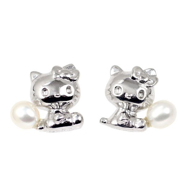 田崎真珠 SV アコヤベビー真珠 ピアス 径約3.1mm ハローキティ - メルカリ