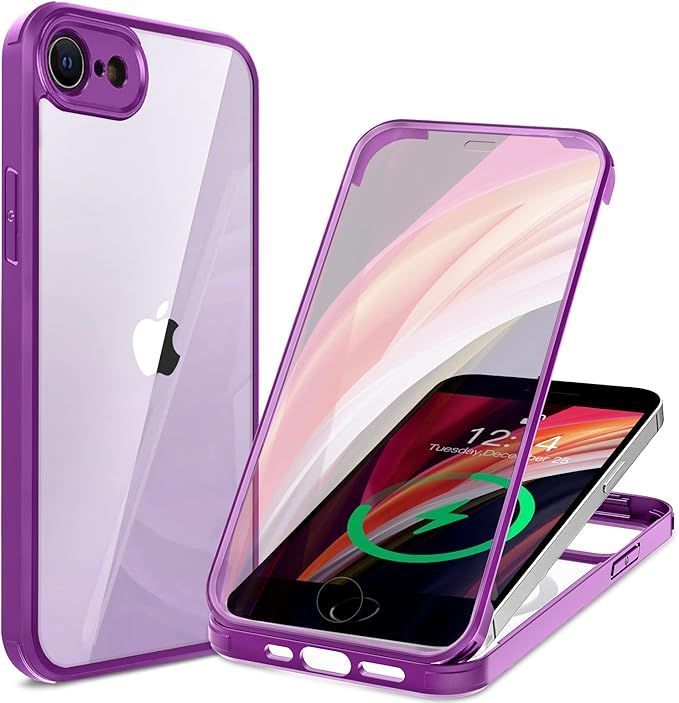 低価 HAUTRKBG iPhone SE3 用 ケース iPhone SE2 第2世代 iPhone 8 用ケース 360°全面保護 [両面強化ガラス] [100％画面感度]フルカバー ワイヤレス充電対応 米軍MIL規格取得 耐衝撃 アイフォン 応募券