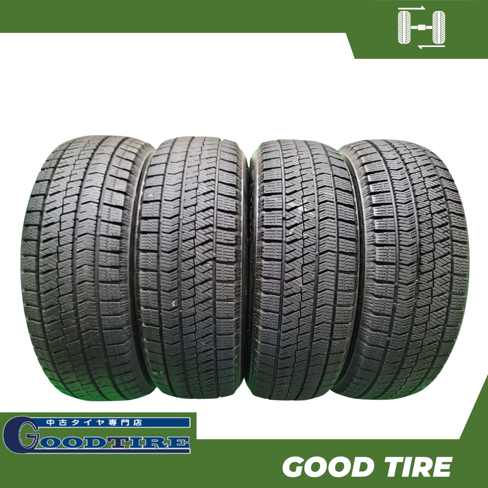 185 60R15 ブリヂストン BLIZZAK VRX2 4本 製 冬用 8分山 タイヤ スタッドレスタイヤ アクア フィット ノート 6942