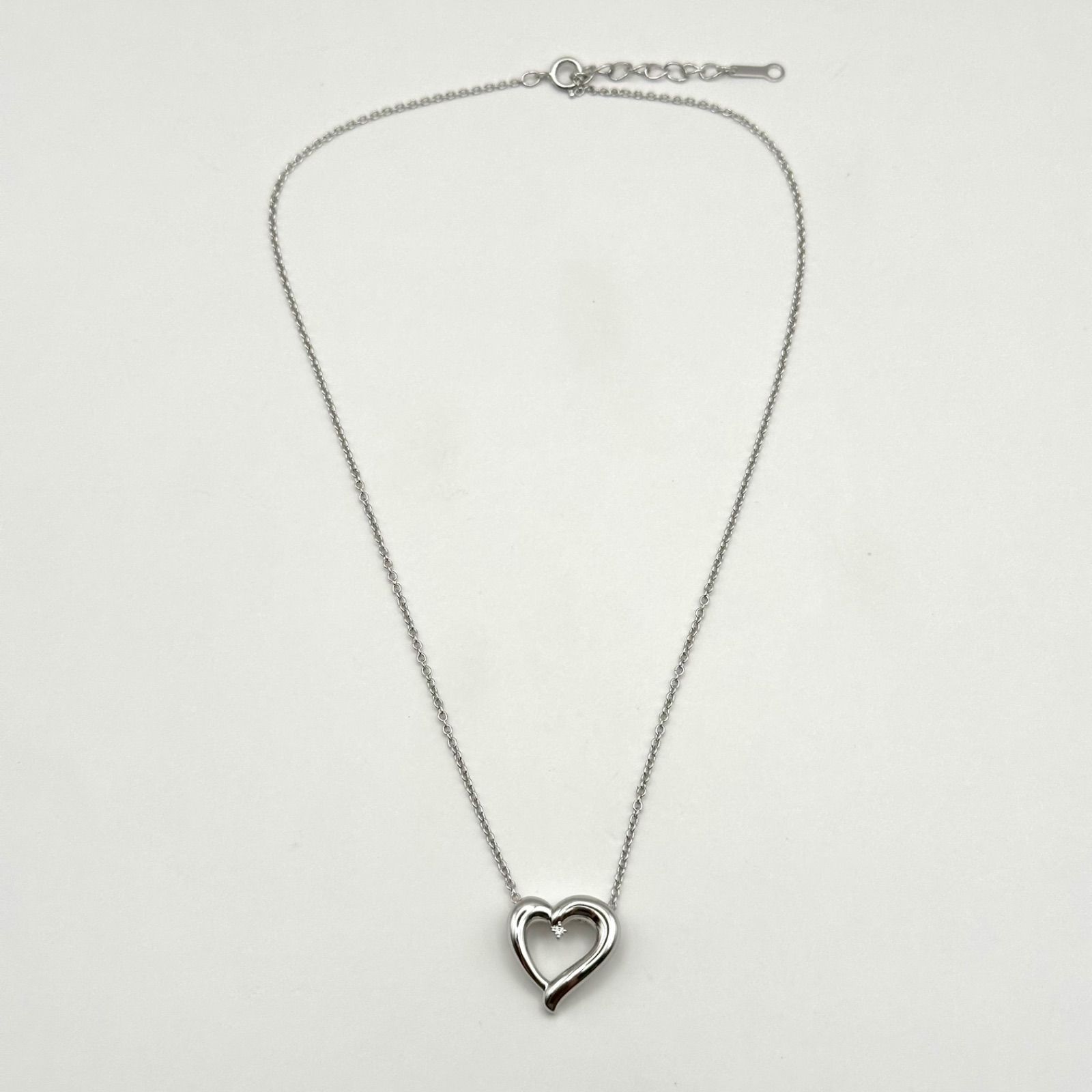 美品】Tasaki タサキ 田崎真珠 ネックレス ハート ダイヤモンド0.01ct 