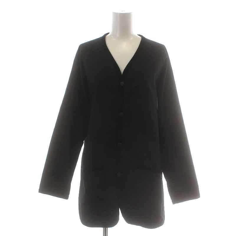 ラベンハム LAVENHAM ドライワックスカラーレスジャケット ノーカラージャケット ブルゾン シングル コーデュロイ 36 S 黒 ブラック SLJ1125 102 |NW47