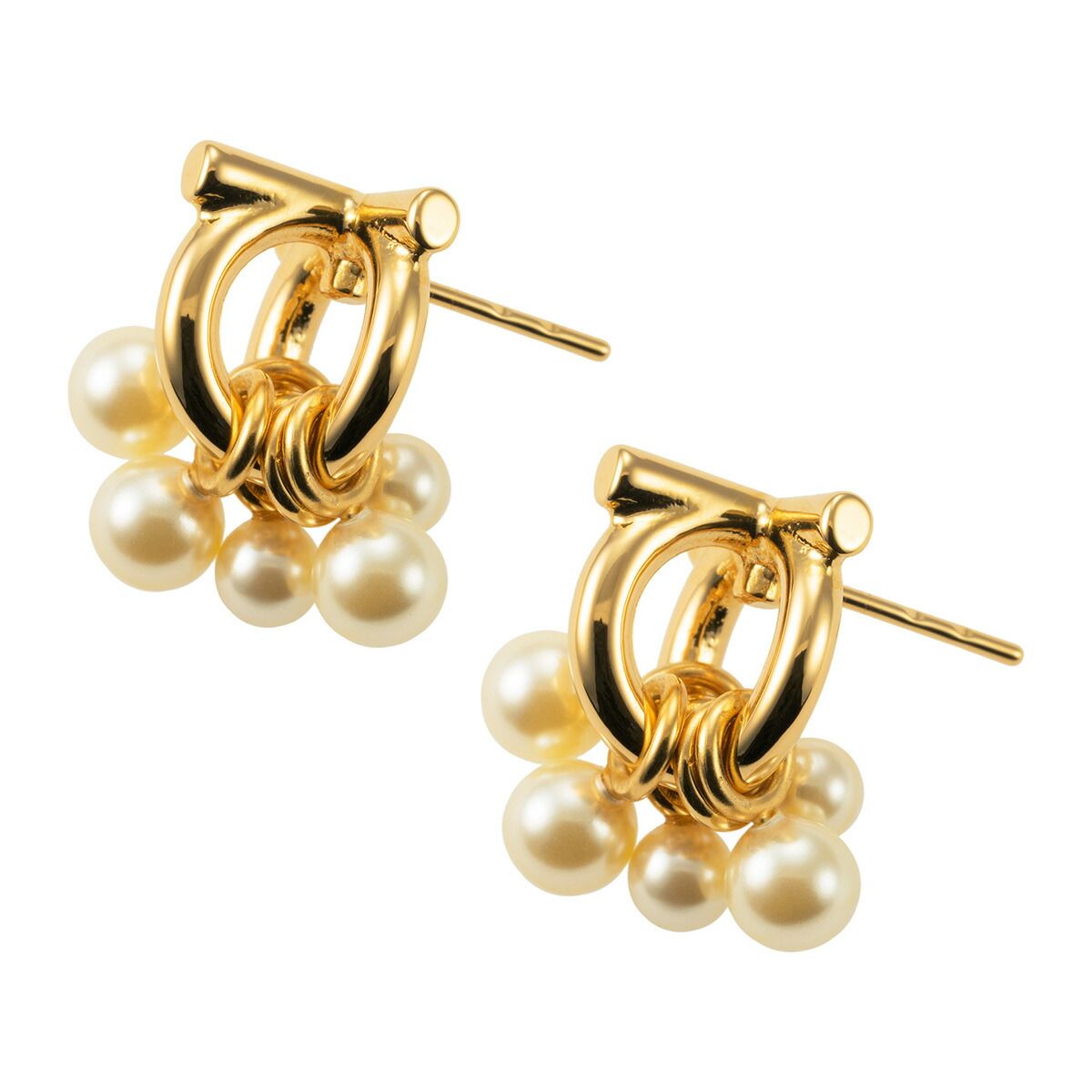 新品 フェラガモ FERRAGAMO ピアス 3D GRAPE EARRINGS オロ キアーロ/パール