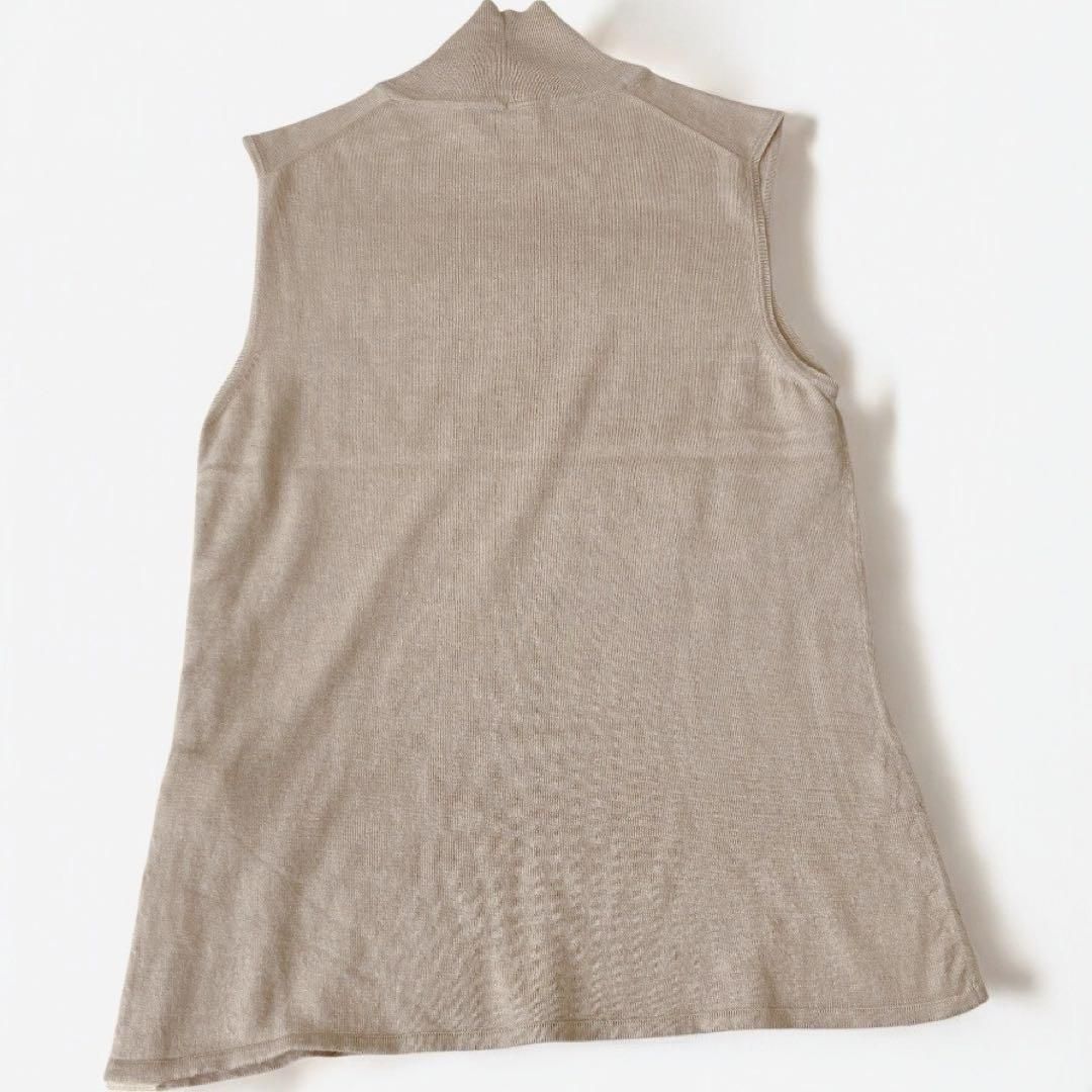 エルメス カシミヤ ノースリーブ ハイネック Hボタン ニット トップス 女性