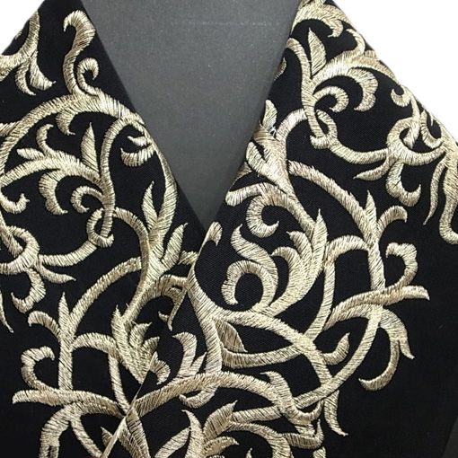 振袖 半衿 半襟 日本製 唐草 振袖 刺繍半襟 振袖小物 黒色 新品 品番 03501408 唐草Ⅱ NO,2 g959 Tsi