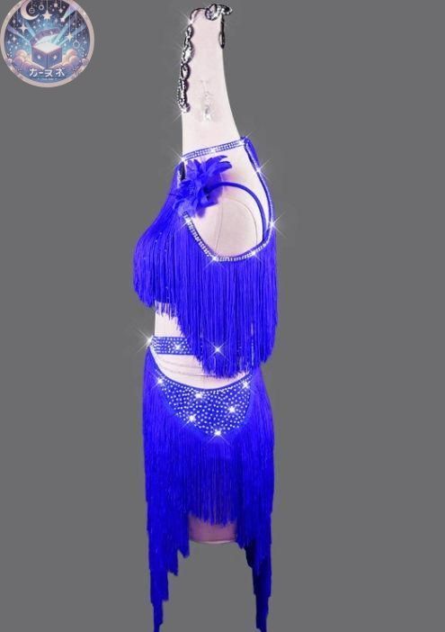 ♥ 社交ダンスドレス ラテンドレス 競技 デモ用 ロイヤルブルー オーダーメイド WWW_OLIVIERBERNSTEIN_COM