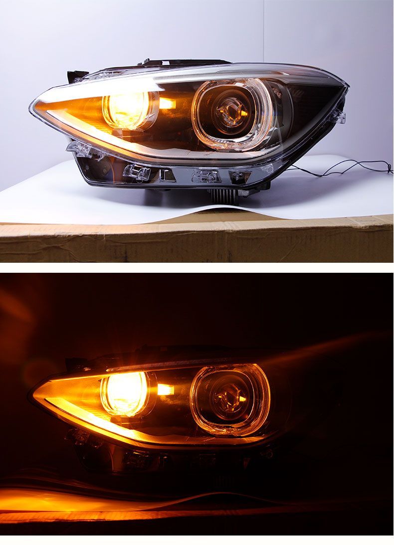 BMW 1シリーズ F20 12-15年式対応 大灯アッシー LEDエンジェルアイ搭載 二眼プロジェクター 高輝度デイライト 左右セット FFCRYSTALESIA_COM