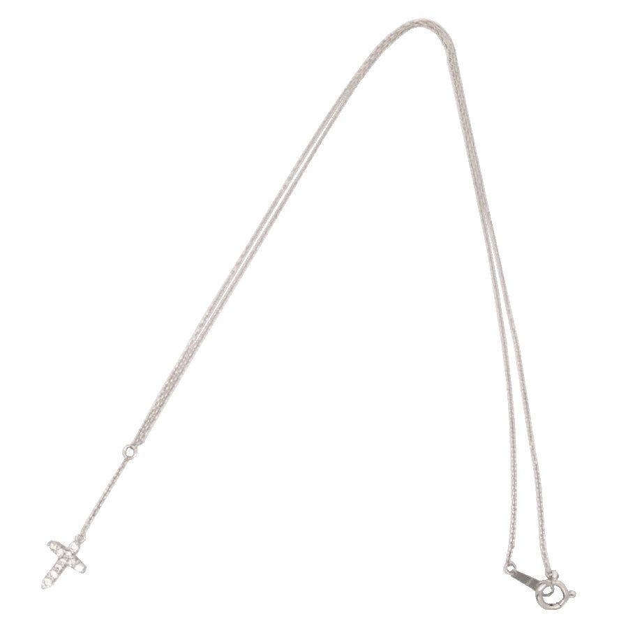 美品　pt900 天然良質ダイヤ　クロスペンダント　pt850ネックレス3.5g Pt900/Pt850 ダイヤモンドクロスネックレス - メルカリ