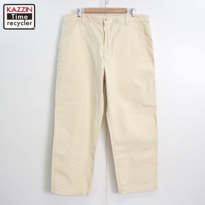 90s Carhartt 無地 生成り キャンバス ペインターパンツ メンズ XLサイズ相当 ビッグサイズ オーバーサイズ