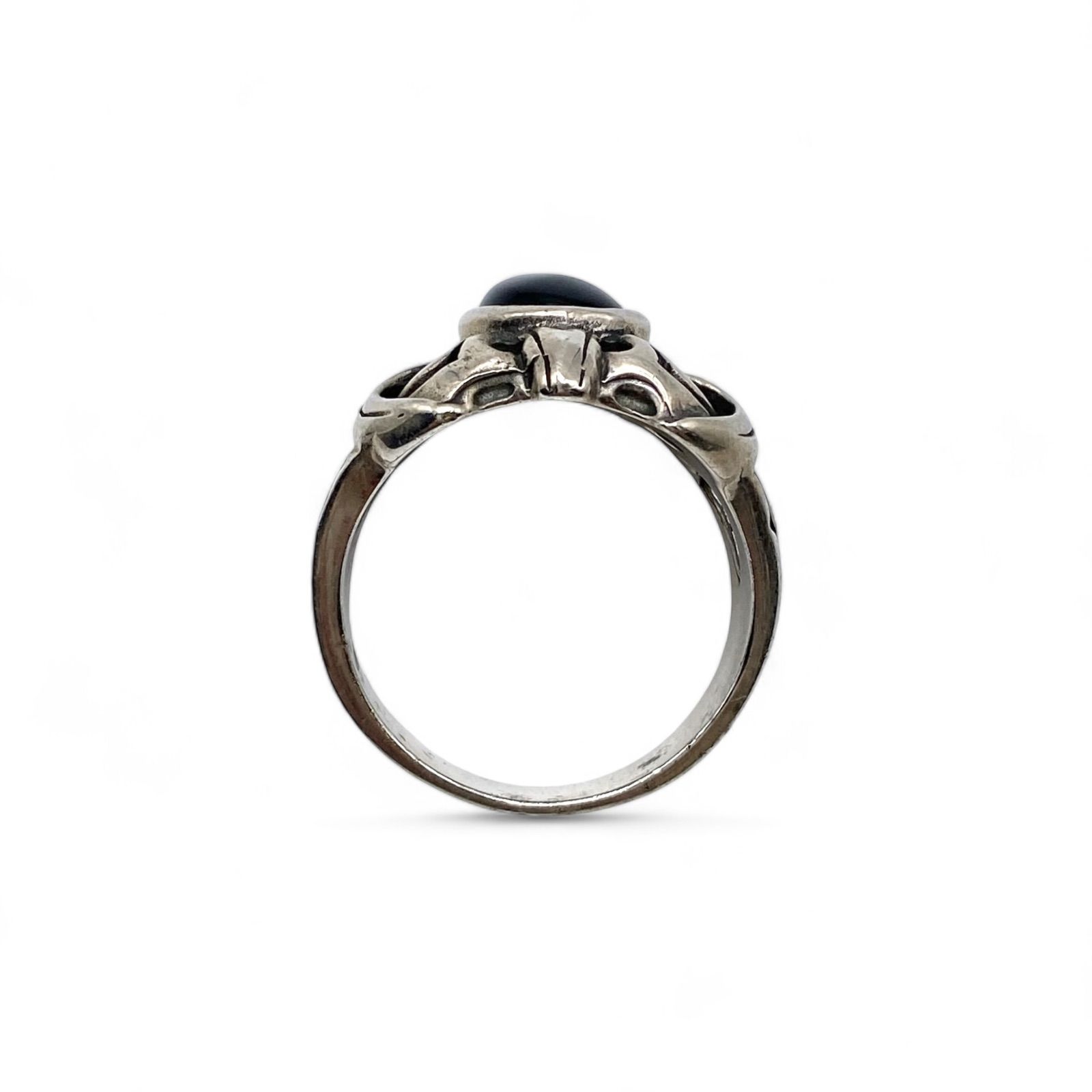 圧倒的重厚感ブラックオニキス Silver 925 刻印 90s Vintage Ring