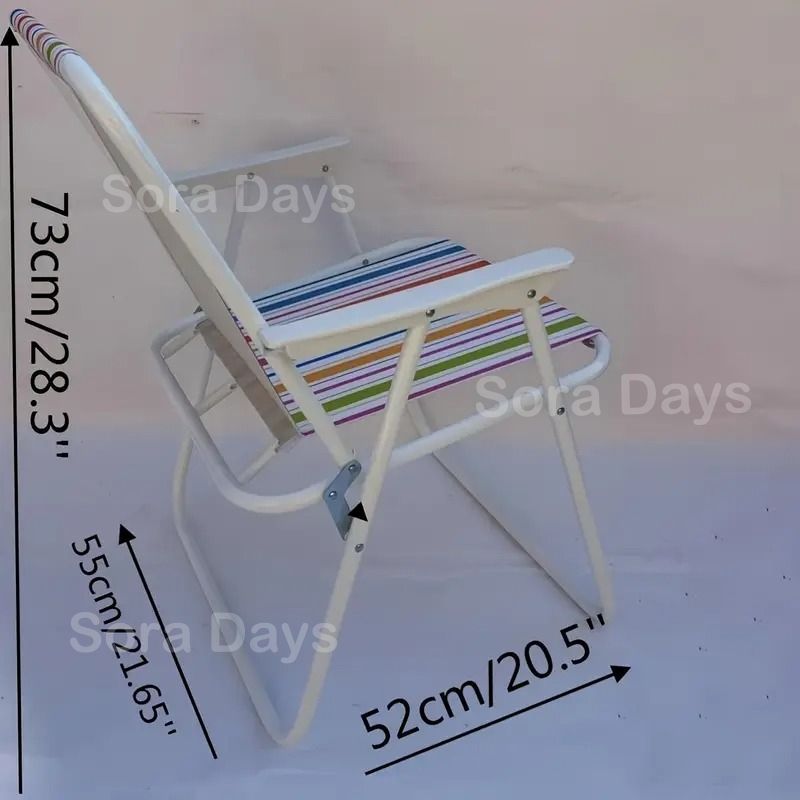 ガーデンチェア カラフル ポータブル 折りたたみ ラウンジチェア アームレスト付き おしゃれ シンプル ナチュラル モダン スタイリッシュ インテリア 北欧 アウトドア キャンプ ハイキング ピクニック ビーチ バルコニー ガーデン 55×52×73cm