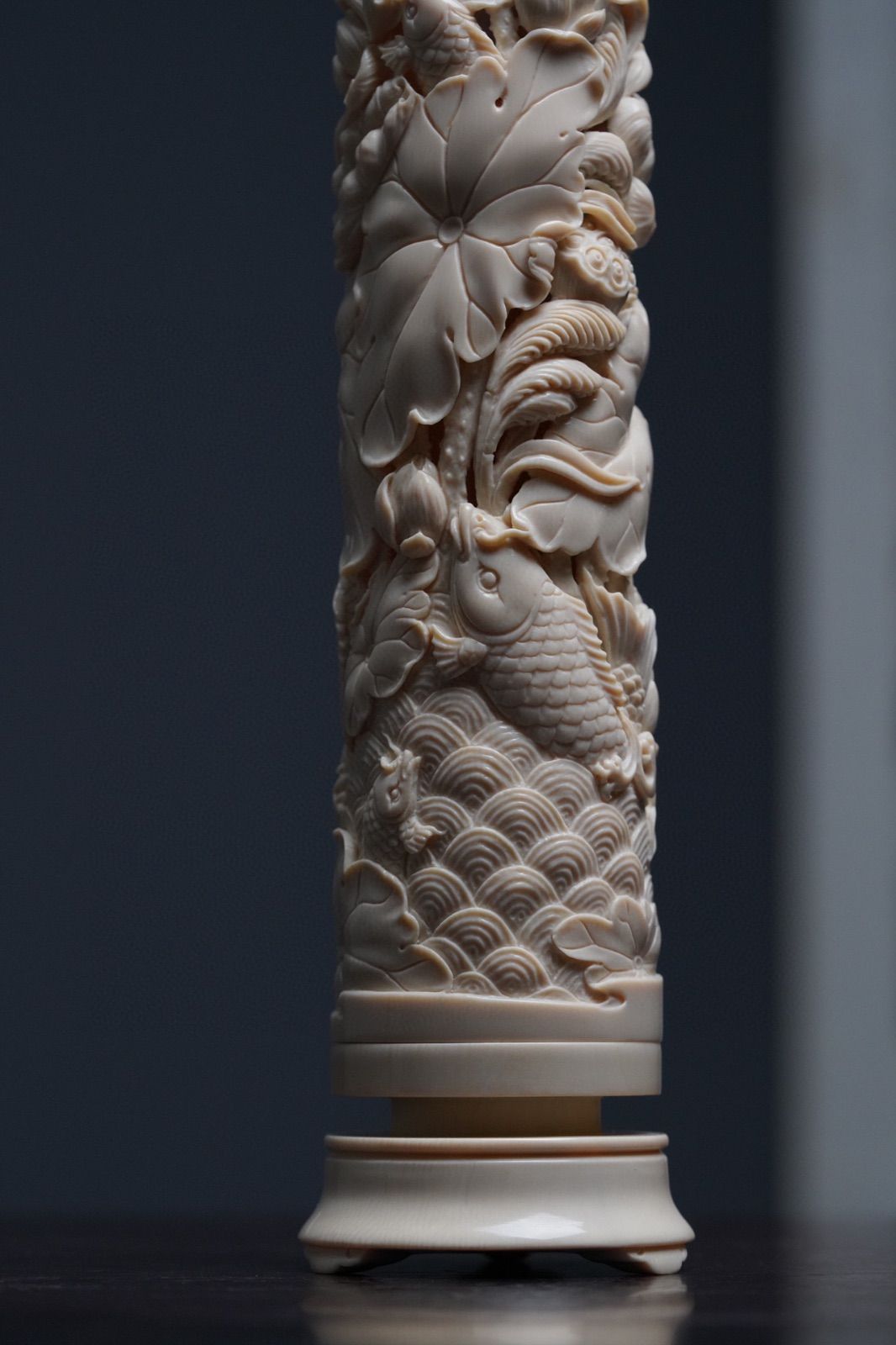 天然マンモス牙美しい手作り彫刻十八羅漢 置物