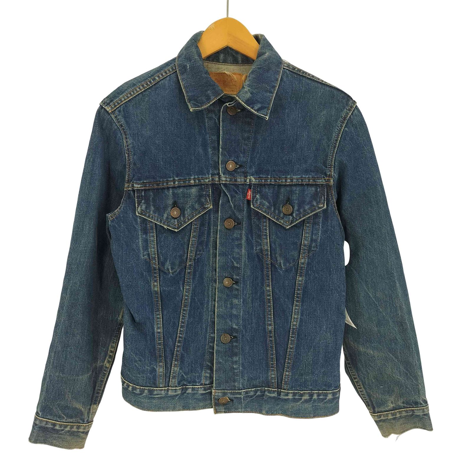 リーバイス Levis 70S 70505 4th スモール e 不均等 V 黒カン ボタン裏 525 刻印 ケアタグ デニム トラッカー ジャケット 濃紺 メンズ 表記無