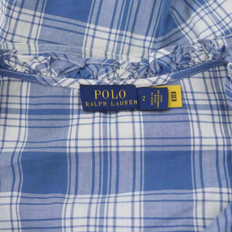 ポロ ラルフローレン POLO RALPH LAUREN コットンチェックパフスリーブ 