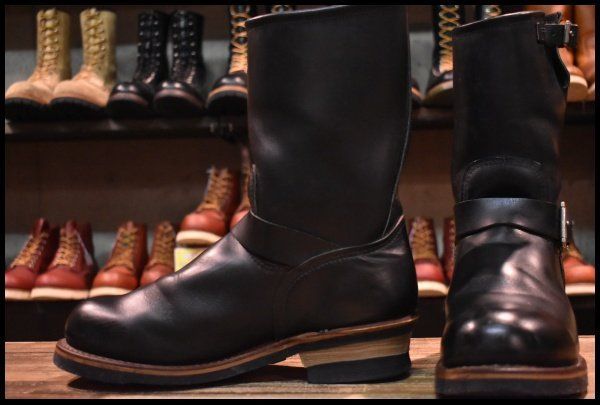 【8.5D 良品 PT99プリント 旧シルエット 03年】レッドウィング 2268 エンジニア 黒 ブラッククローム ブーツ redwing HOPESMORE【EE009】
