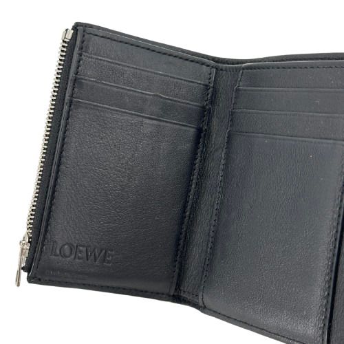  LOEWE ロエベ アナグラム スモール バーティカル ウォレット レザー 折り財布 ブラック 三つ折り財布 折り財布
