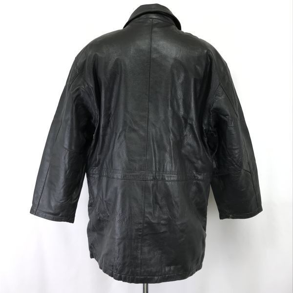 STRATHCONAR レザーブルゾン　本革　LL 黒　羊革　ビンテージ ストラスコナー/STRATHCONAR☆羊革/シープスキン/中綿入りレザー