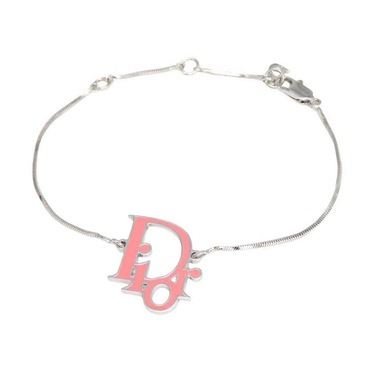 ディオール ロゴ ブレスレット メタル ユニセックス ピンク Dior【中古 
