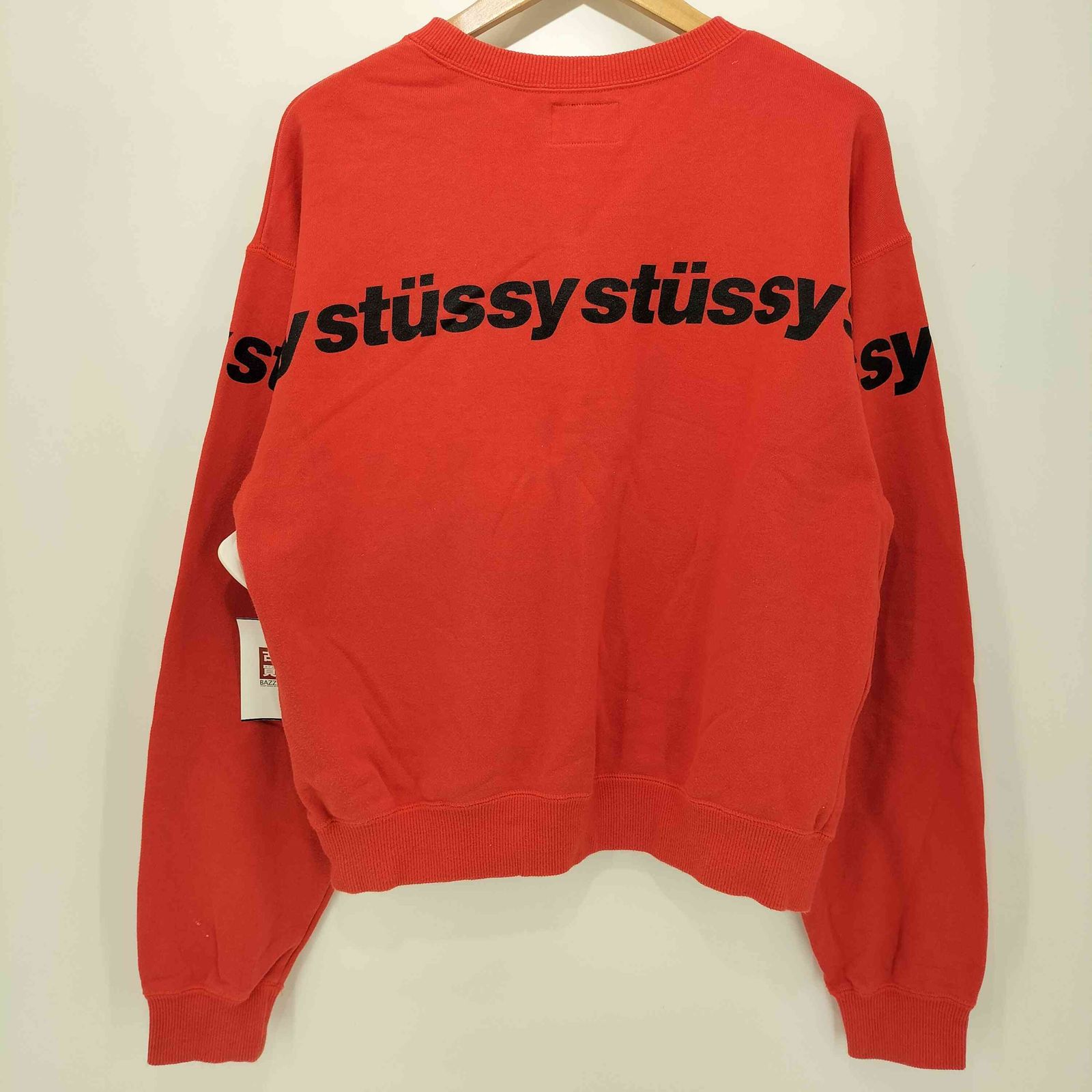 stussy 赤 トレーナー ステューシー Stussy ラインロゴクルーネックトレーナー メンズ