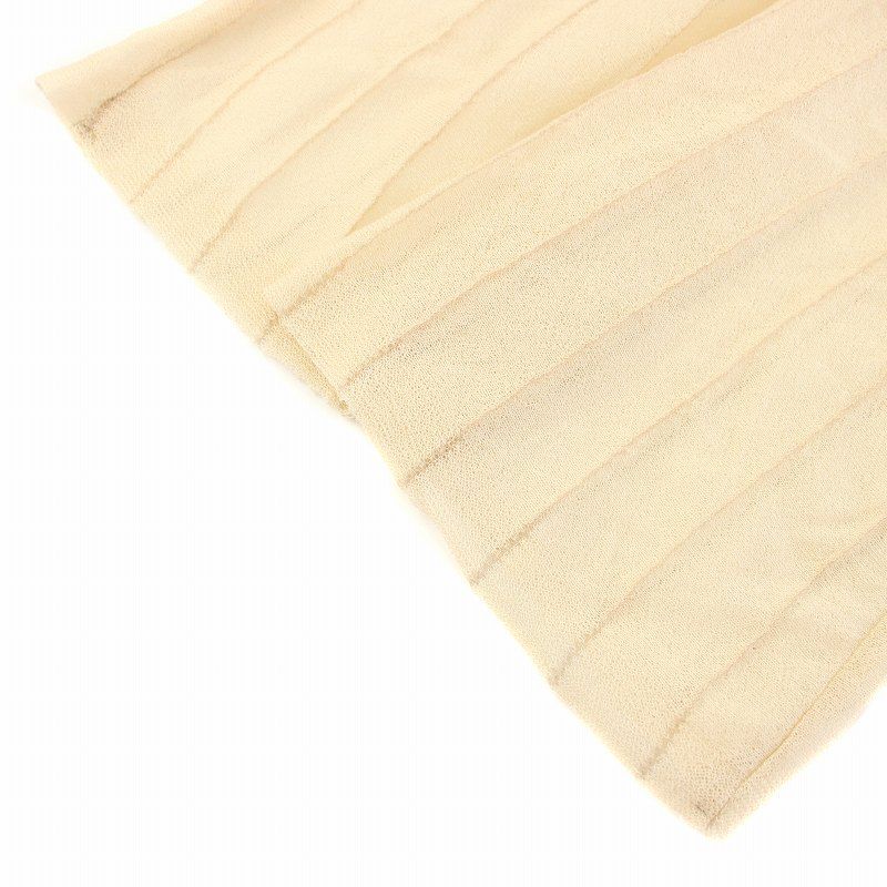 未使用品 ラウタシー ニット セーター カットソー キーネック 長袖 袖切替 プリーツ袖 花柄 1 ベージュ オレンジ la1002-12 レディース other - ラウタシー ニット セーター キーネック 長袖 花柄 1