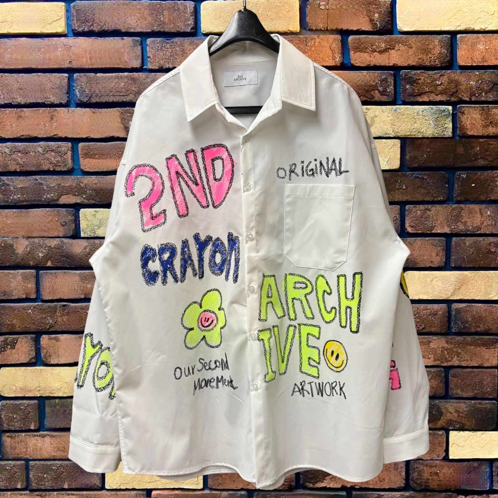 2ND ARCHIVE／セカンドアーカイブ】 ラクガキプリント長袖シャツ