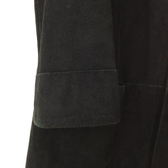redelephantドゥロワー Drawer コート スエードノーカラーコート 薄手 黒 羊革