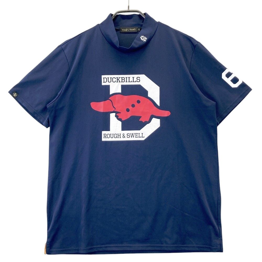 サイズ：L ROUGH&amp;SWELL ラフアンドスウェル  ハイネック 半袖Tシャツ ドットエアー  ホワイト系 [240101492768] ゴルフウェア メンズ ストスト サイズ：L ROUGH&SWELL ラフアンドスウェル ハイネック 半袖T