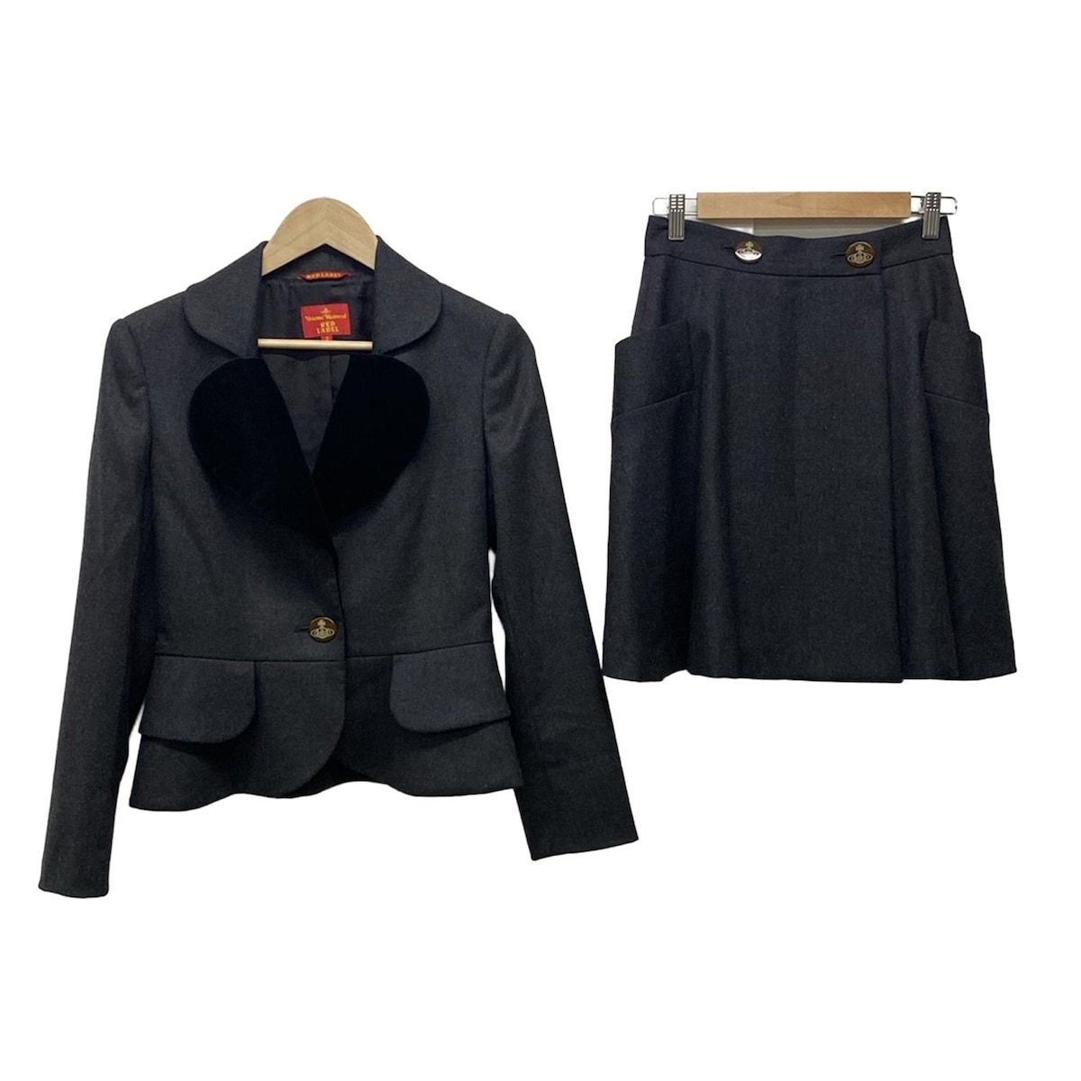 ヴィヴィアンウエストウッドレッドレーベル スカートスーツ レディース - 16-01-432009|16-01-232009 ダークグレー×黒