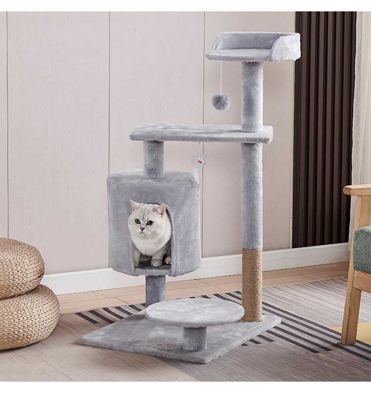 猫用品 キャットタワー 据え置き スリム 省スペース コンパクト 爪とぎ
