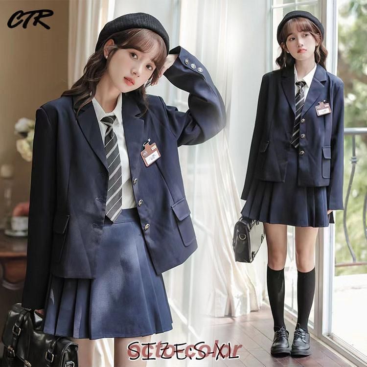 制服 ブレザー セット なんちゃって制服 スカート セット 韓国 女子  