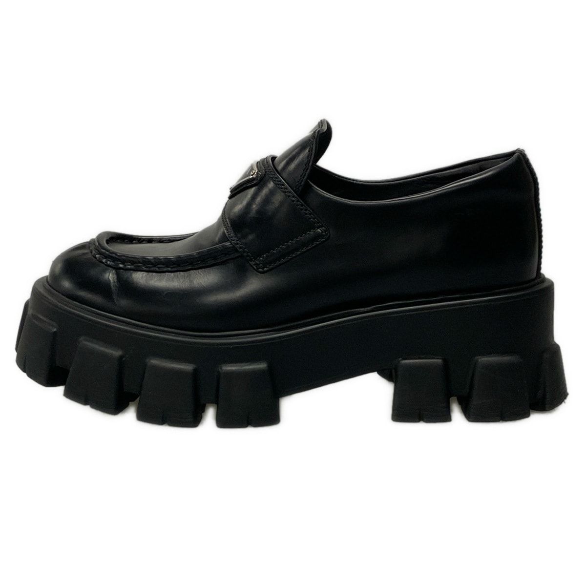 PRADA(プラダ) ローファー 38 レディース - 黒 厚底 PRADA(プラダ) ローファー 38 レディース - 黒 厚底