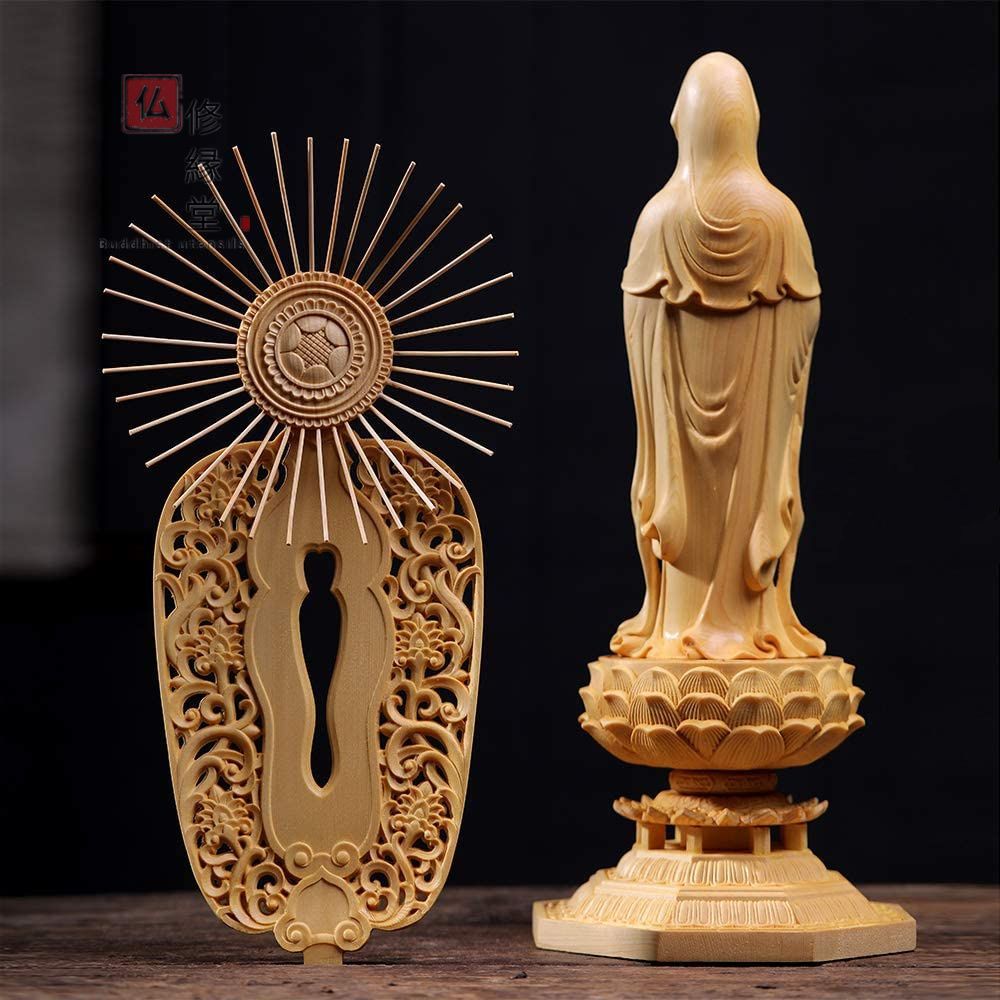 最高級 木彫仏像 観音菩薩座像 彫刻 一刀彫 天然木檜材 仏教工芸 9e138ce2994e8504967b92200b9471