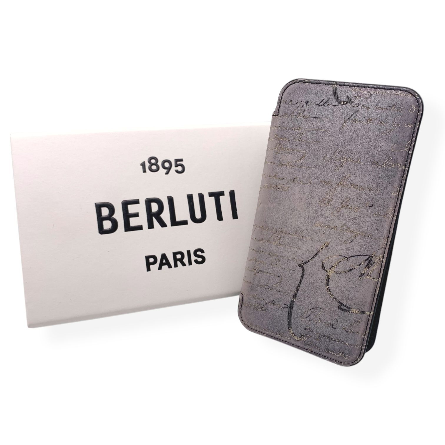 品】ベルルッティ iPhone13用 手帳型ケース 2024 BERLUTI カリグラフィ