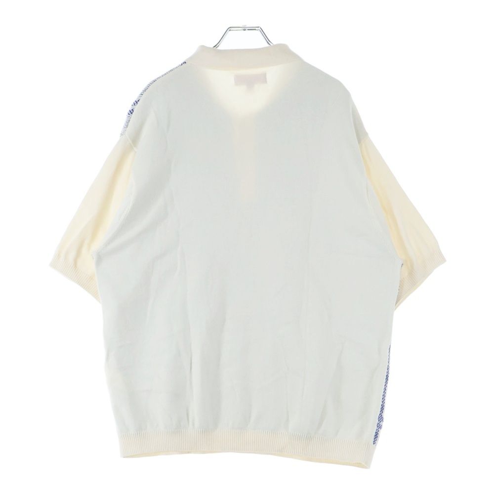 SUPREME シュプリーム 24SS Plaid Knit S S Polo プレイド ショートスリーブ 半袖ニットポロシャツ ホワイト ブルー
