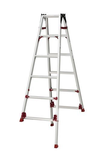 ピカ PiCa ピカコーポレイション脚立伸縮はしご兼用脚立四脚アジャスト式6段6尺 1.53~1.84m アルミニウムシルバーBCC-180