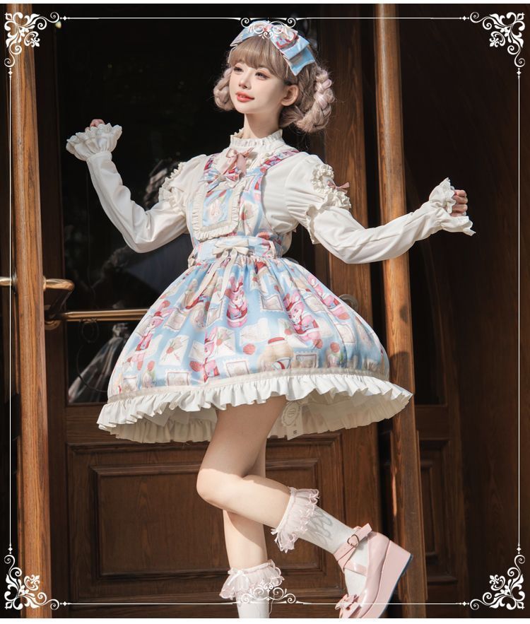 新品未使用 オリジナルデザイン ロリータ 長袖ブラウス 接袖