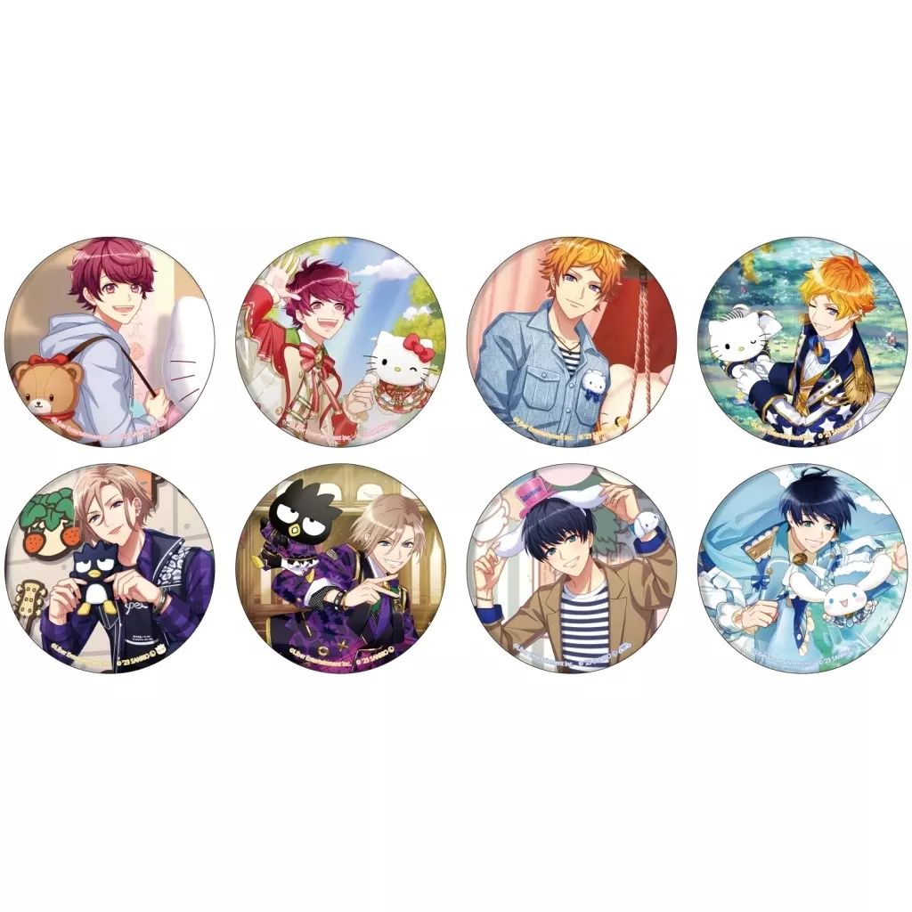 バッジ・ビンズ　全8種セット 「A3!(エースリー)×Sanrio characters 新商品発売フェア in アニメイト グリッター缶バッジ54mm 02.(公式イラスト)」 中古】バッジ・ピンズ 全8種セット 「A3!(エースリー)×Sanrio