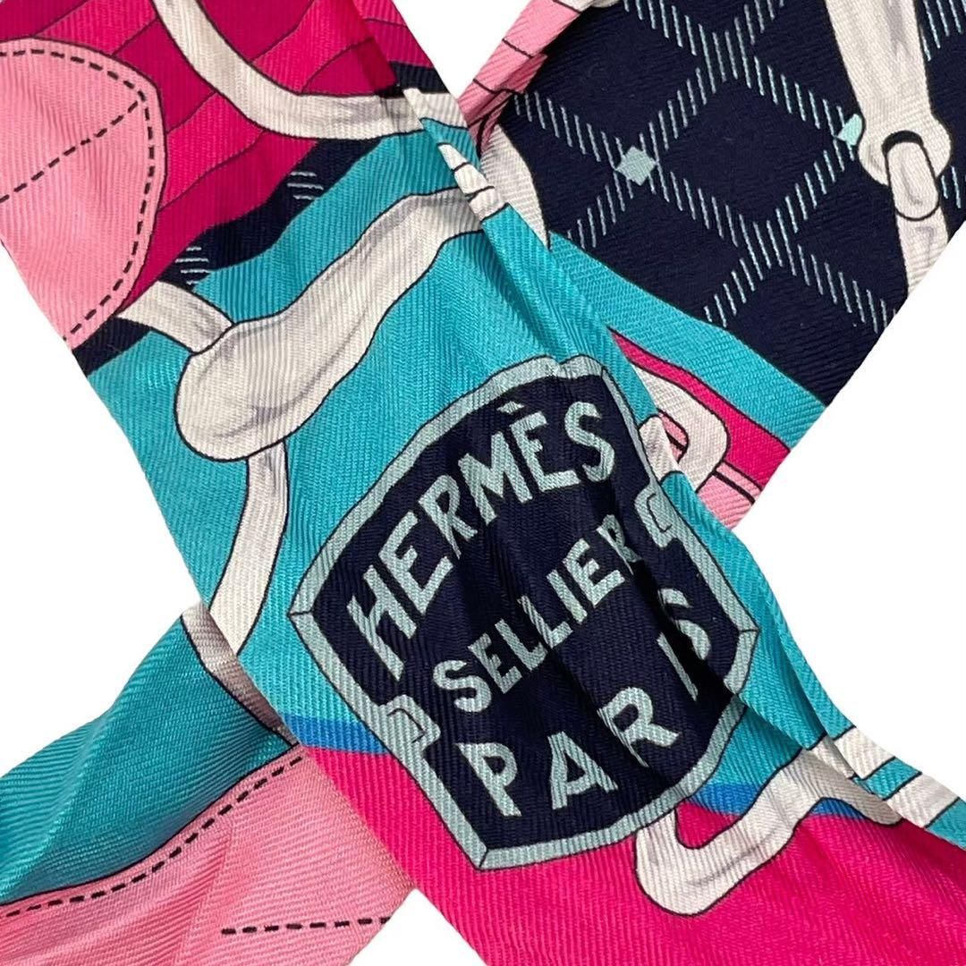 HERMES エルメス スカーフ 紺系 TATERSALEタッタソール ツイリー HERMES エルメス スカーフ 紺系 TATERSALEタッタソール ツイリー