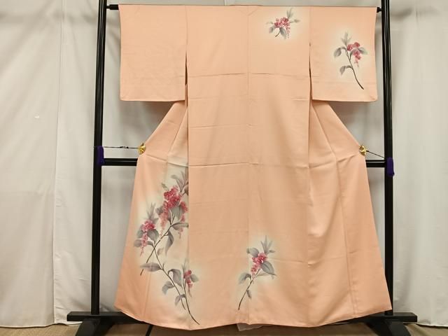 平和屋2□訪問着 洒落好み 草花 手描き 金彩 逸品 未使用 eee5792 草花