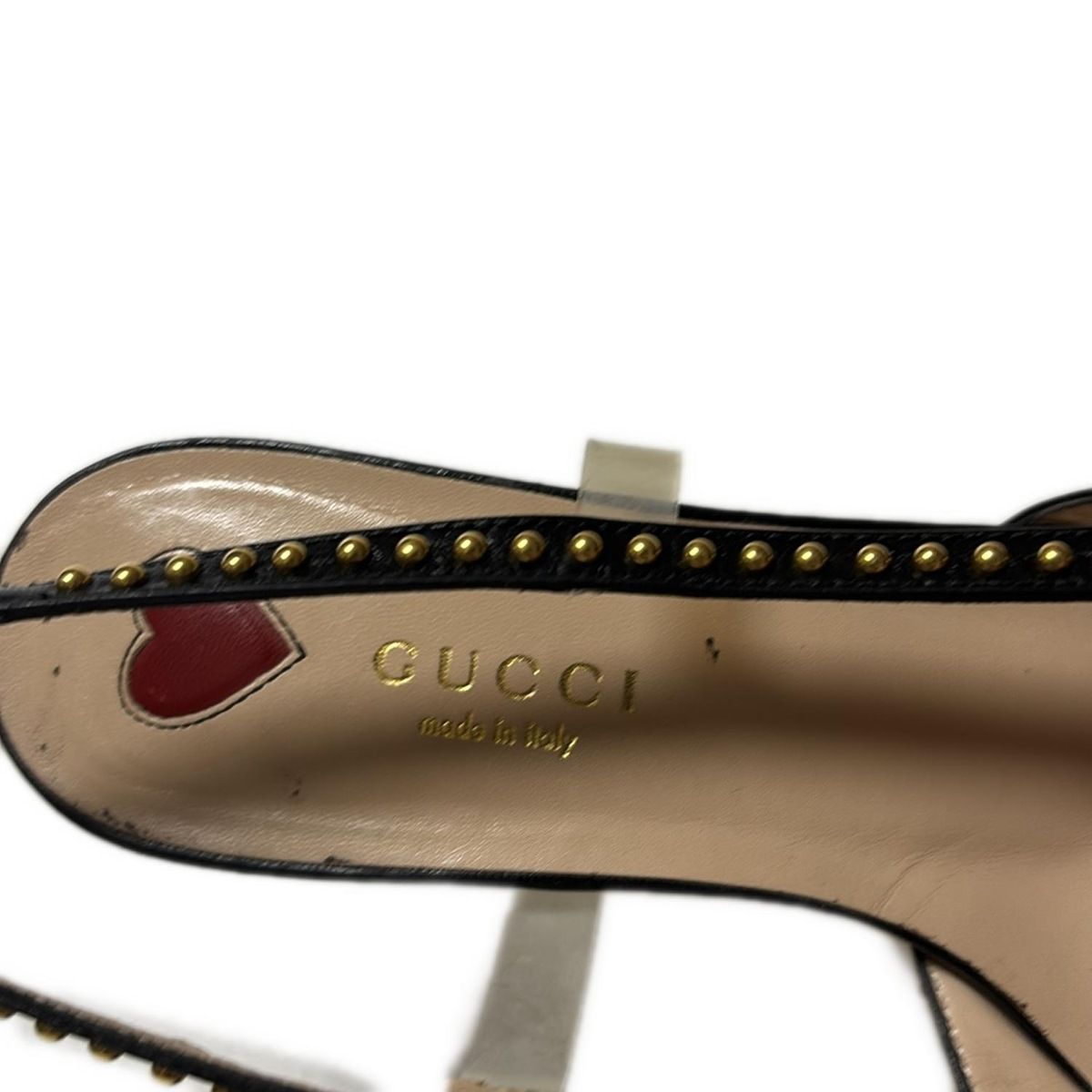 GUCCI(グッチ) サンダル 36 レディース - 黒 バンブー/スタッズ/パール 